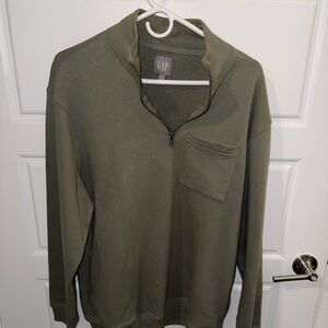 GAP Green Zip Up Sweater Casual Cotton Blend